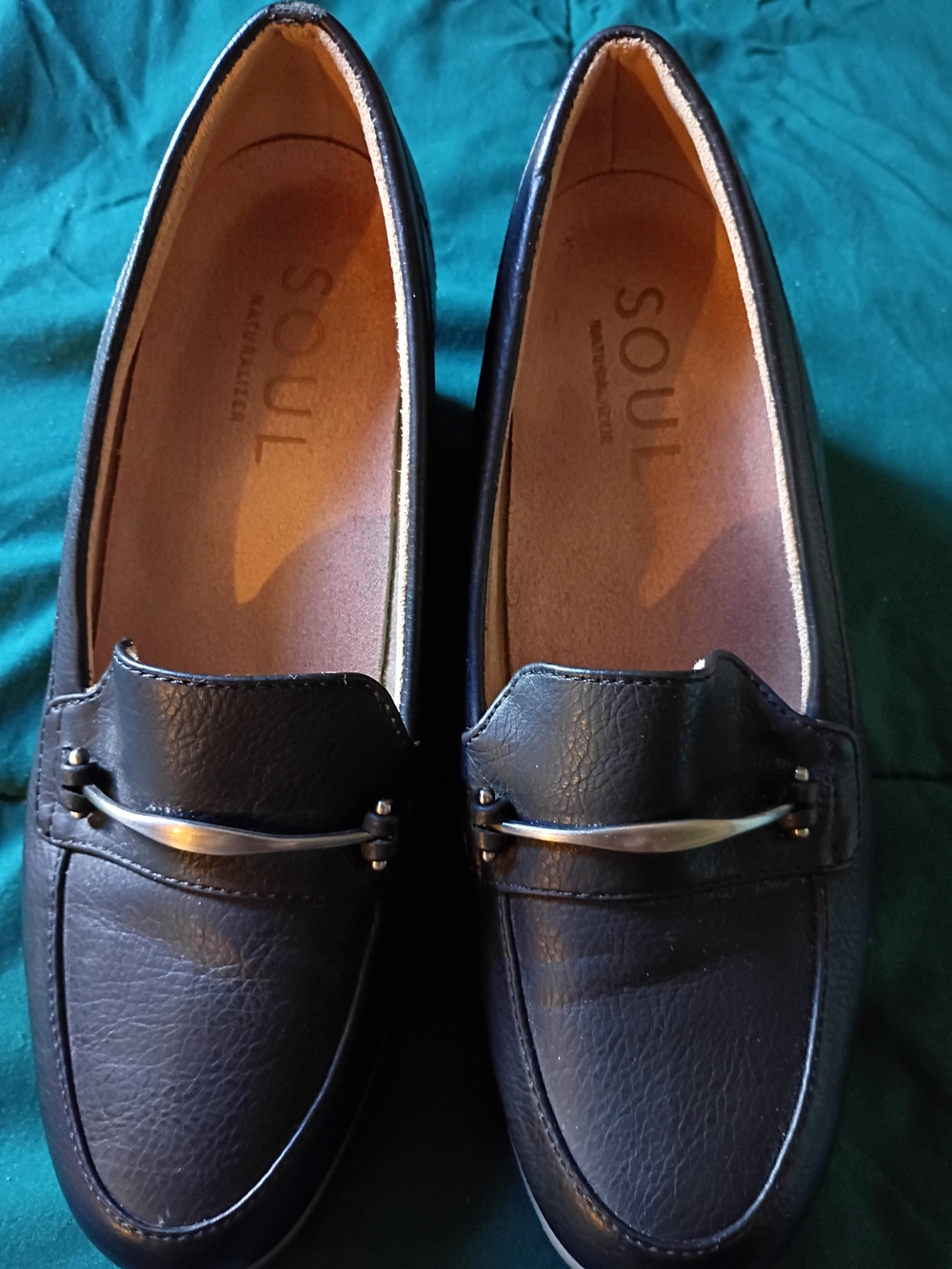 SOUL Naturalizer Women’s Black Slip-On Loafers with Silver Bit 8W